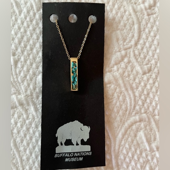NWT Turquoise bar in gold chain. - Picture 3 of 3
